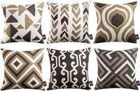 Set of 6 Geometric Pattern Double Side Print Decorative Throw Pillow Case Cushion Cover