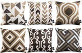 Set of 6 Geometric Pattern Double Side Print Decorative Throw Pillow Case Cushion Cover