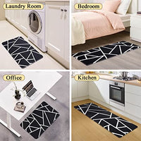 Kitchen Rugs and Mats Anti Fatigue for Floor Non Slip 2 Piece Set 17.7" Wide 0.47" Thick Kitchen Runner Cushioned PVC Memory Foam Waterproof Mats for Kitchen Sink Office (Dark Brown with Rug Pads)