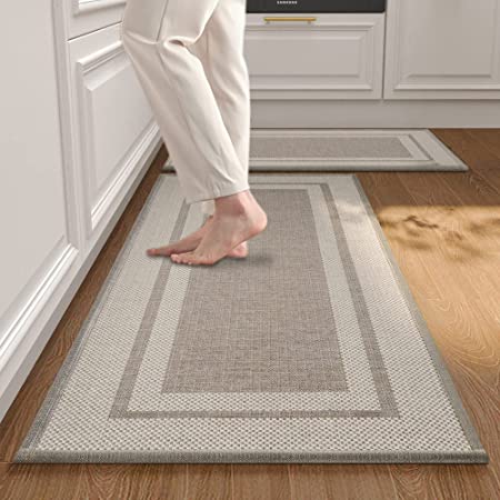 Kitchen Rugs and Mats, 2 PCS Non Slip Cushioned Anti Fatigue