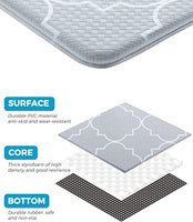 Pretigo Anti Fatigue Kitchen Rug Set 2 Piece Non Slip Cushioned Floor Comfort Mat Waterproof Comfort Standing Kitchen Rug Colorful Pattern 17.5"x59" +17.5"x30"