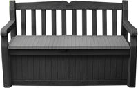 Solana 70 Gallon Storage Bench Deck Box for Patio Furniture, Front Porch Decor and Outdoor Seating – Perfect to Store Garden Tools and Pool Toys, Brown