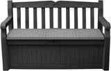 Solana 70 Gallon Storage Bench Deck Box for Patio Furniture, Front Porch Decor and Outdoor Seating – Perfect to Store Garden Tools and Pool Toys, Brown