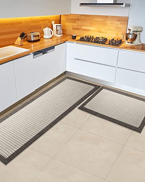 Twill Kitchen Mat Kitchen Rugs Set of 2 Kitchen Rugs and Mats Non Skid –  Discounted-Rugs
