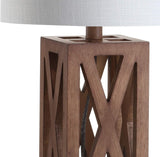 Stewart 21.5" Wood LED Lamp Brown