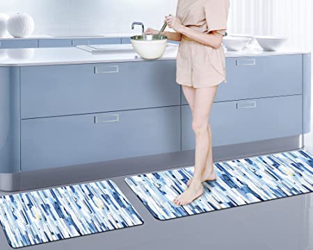 X-Lounge PVC Kitchen Mats,2PCS Anti Fatigue Mat Non Slip Standing