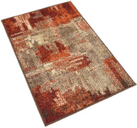 Rustic Casual Warm Toned Abstract Multi Soft Rug