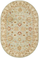 Handmade Traditional Oriental Premium Soft Wool Area Rug, Grey Blue / Beige