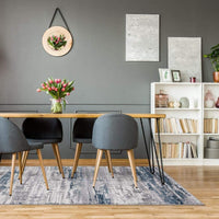 Florance Collection Blue Modern Soft Area Rug
