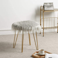 Fur Stool Fuzzy Vanity Chair Makeup Vanity Bedroom Seat
