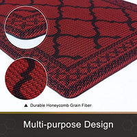 Carvapet Non-Slip Kitchen Mat Durable Honeycomb Texture Doormat Kitchen Tool Design Runner Carpet, Indoor Outdoor, Easy Clean, Low-Pile Mats for Entry, Patio, High Traffic Areas, 18"x30", Coffee