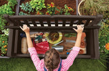 Solana 70 Gallon Storage Bench Deck Box for Patio Furniture, Front Porch Decor and Outdoor Seating – Perfect to Store Garden Tools and Pool Toys, Brown