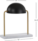 Porter 13.5" Art Deco Dome Lamp Gold/White