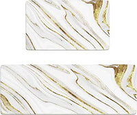 White Gold Yellow Marble Set of 2 Modern Cushioned Anti Fatigue Kitche –  Discounted-Rugs