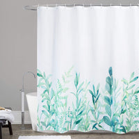 Stripe Shower Curtain Waterproof Fabric with Hooks Machine Washable