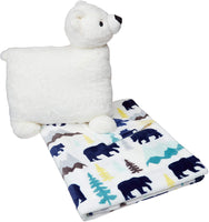 Kids Bear Buddies Bedding Nap Set with Bear Pillow and Fleece Throw Blanket