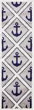 Metro Collection Modern Nautical Geometric Anchor Gray Soft Area Rug
