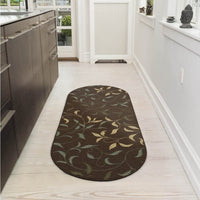 Chocolate Leaves Non Skid Area Rugs