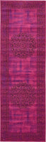 Modern Traditional Vintage Distressed Fuchsia Soft Area Rug