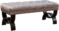 Knight Home Scarlett Fabric Ottoman Bench, Dark Blue