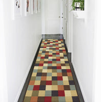 Checks Design Multi-color Area Rug Non-Slip/ No Skid