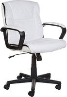Padded, Ergonomic, Adjustable, Swivel Office Desk Chair with Armrest, Black Bonded Leather