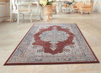 Rust Oriental Medallion Soft Area Rug