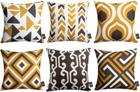 Set of 6 Geometric Pattern Double Side Print Decorative Throw Pillow Case Cushion Cover