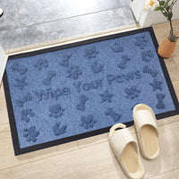 Rubber Doormat/Entrance Mat - 29.5 x 18 Inches - Heavy Duty & Easy Clean Floor Mat with Non Slip Backing for Indoor/Outdoor Entryway (Blue)