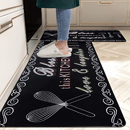 Marble Kitchen Rugs Anti Fatigue Kitchen Mats for Floor Cushioned Non Skid  Waterproof 0.4 Thick Comfort Kitchen Floor Mats for Standing in Front of