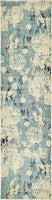 Coastal Modern Coral Lobster Shells Soft Area Rug, Light Blue/Beige