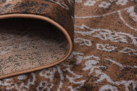 Modern Traditional Vintage Distressed Chocolate Brown Area Rug