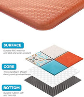 Pretigo Anti Fatigue Kitchen Rug Set 2 Piece Non Slip Cushioned Floor Comfort Mat Waterproof Comfort Standing Kitchen Rug Colorful Pattern 17.5"x59" +17.5"x30"