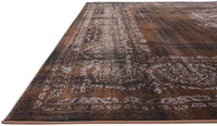 Modern Traditional Vintage Distressed Chocolate Brown Area Rug