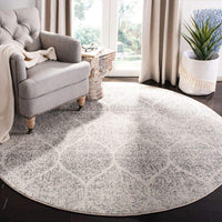 Geometric Trellis Distressed Cream/Yellow  Soft Area Rug