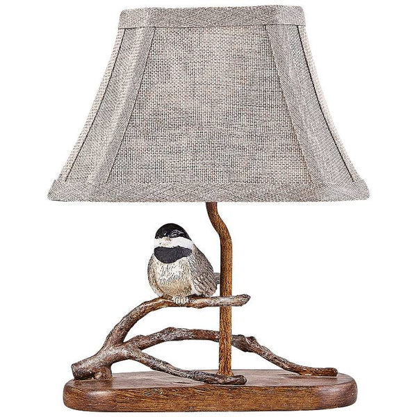 Birdie Songbird 12" High Rustic Cottage Table Lamp with Linen Shade