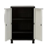 Home Garage Storage Cabinet Grey/Black with Doors and Shelves
