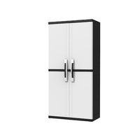Home Garage Storage Cabinet Grey/Black with Doors and Shelves