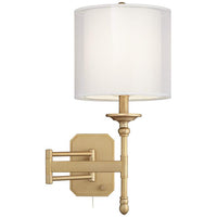 Possini Euro Atka Antique Brass Plug-In Swing Arm Wall Lamp
