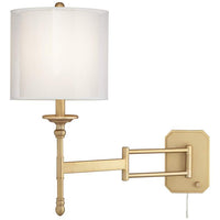 Possini Euro Atka Antique Brass Plug-In Swing Arm Wall Lamp