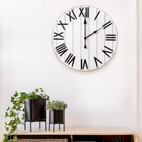 Mortenson White Wash Wood 21" Round Wall Clock