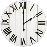 Mortenson White Wash Wood 21" Round Wall Clock