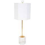 Scout Gold Metal and Hexagon White Marble Buffet Table Lamp