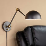 Kenora Gunmetal and Brass Plug-In Swing Arm Wall Lamp