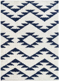 Edona Moroccan Tribal White Shag Soft Area Rug