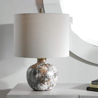 Uttermost Luanda Bronze and Brown Ceramic Accent Table Lamp