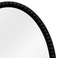 Semi-Gloss Black Beaded 17 1/4" x 25 1/4" Oval Wall Mirror