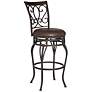 Trevi 26 1/2" Wood and Bronze Metal Swivel Counter Stool