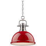 Duncan Pewter 14" Wide Contemporary Red Pendant Light