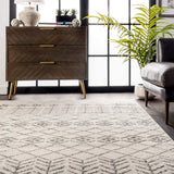 Kenzie Geometric Diamond Area Rug, Off-white